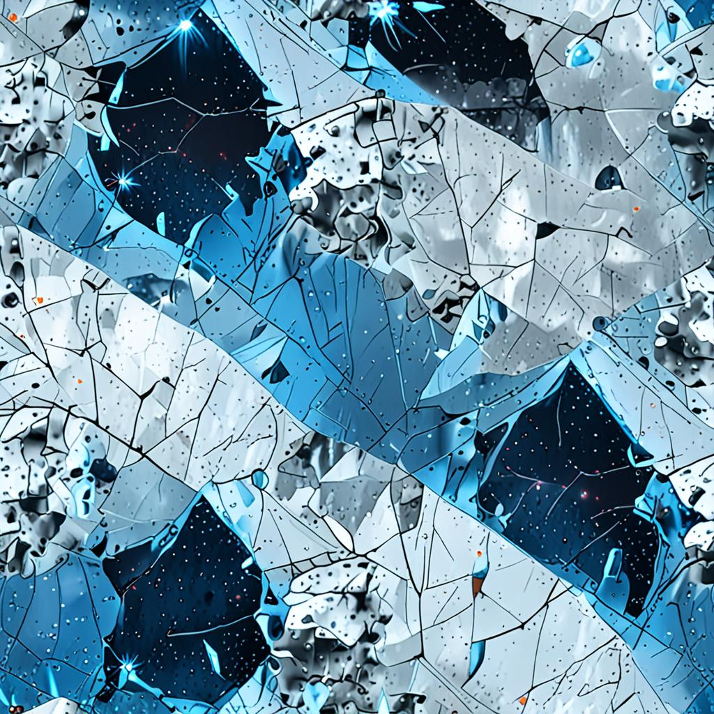 Cracked Frost-Covered Spacecraft Window, A Subtle Blue-White Sheen Across The Su Texture Pack