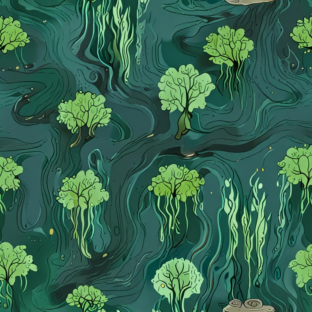 Murky Mystic Swamp Water Surface With A Light Mist Hanging Just Above The Surfac Texture Pack