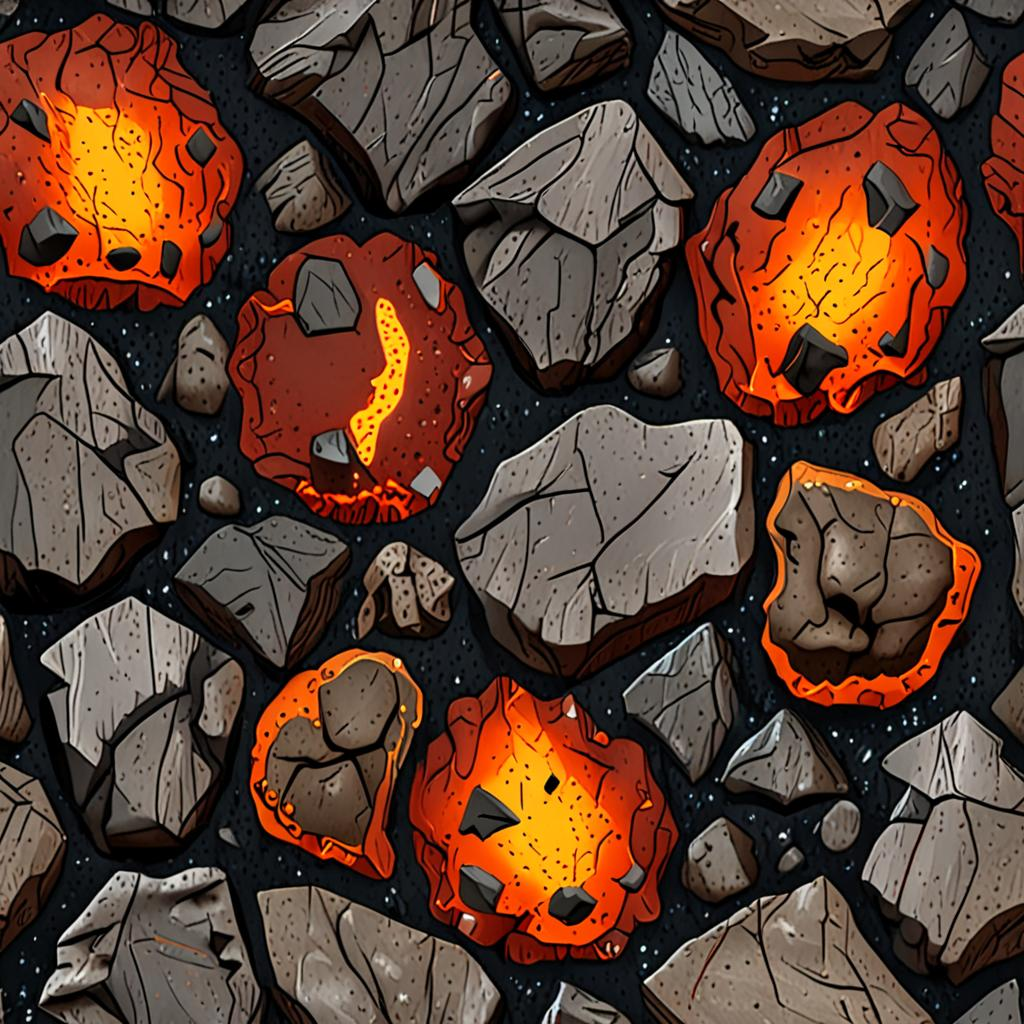 Volcanic Ash Ground, Glowing And Deep Cracks Radiating Heat From Within, A Layer Texture Pack
