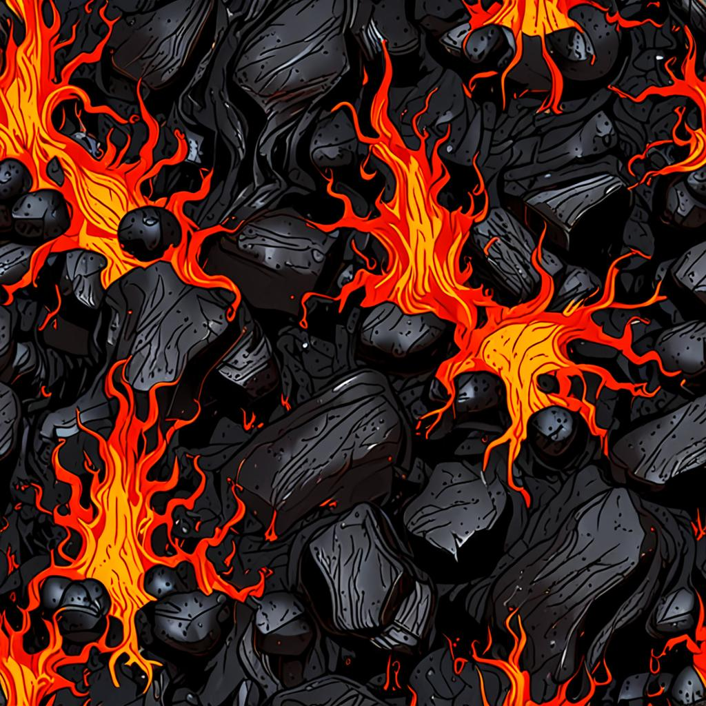 Ash-Covered Molten Lava Flow In A Smoldering Lava Field, A Crust Of Cooled Black Texture Pack