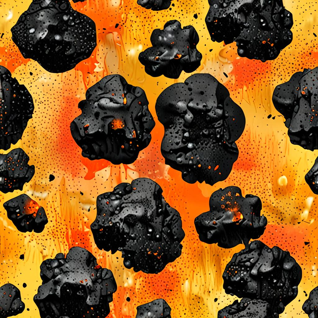 Ash-Covered Sulfur-Stained Volcanic Rock, Scattered Embers Glowing Faintly, A Cr Texture Pack