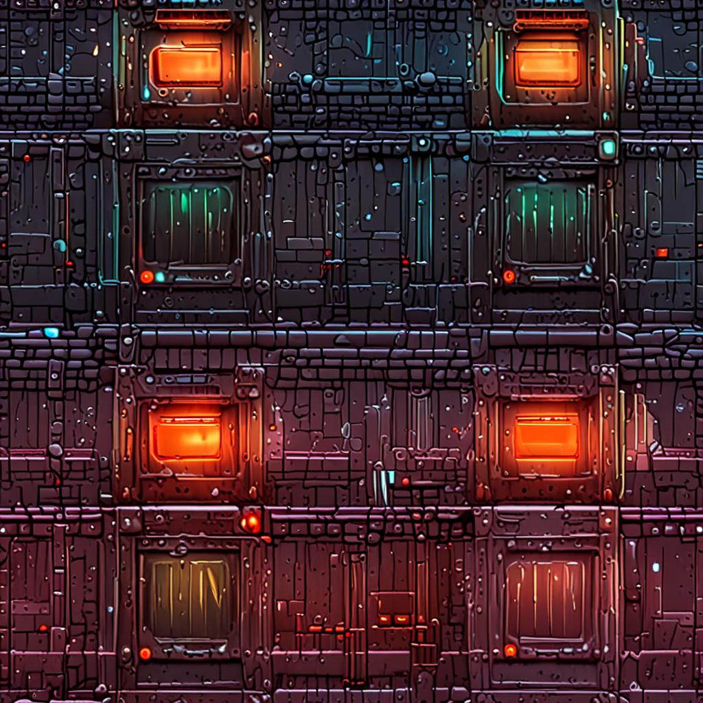 Close-Up Of Neon-Lit Reinforced Blast Door Surface, A Subtle Pulsing Glow Along Texture Pack