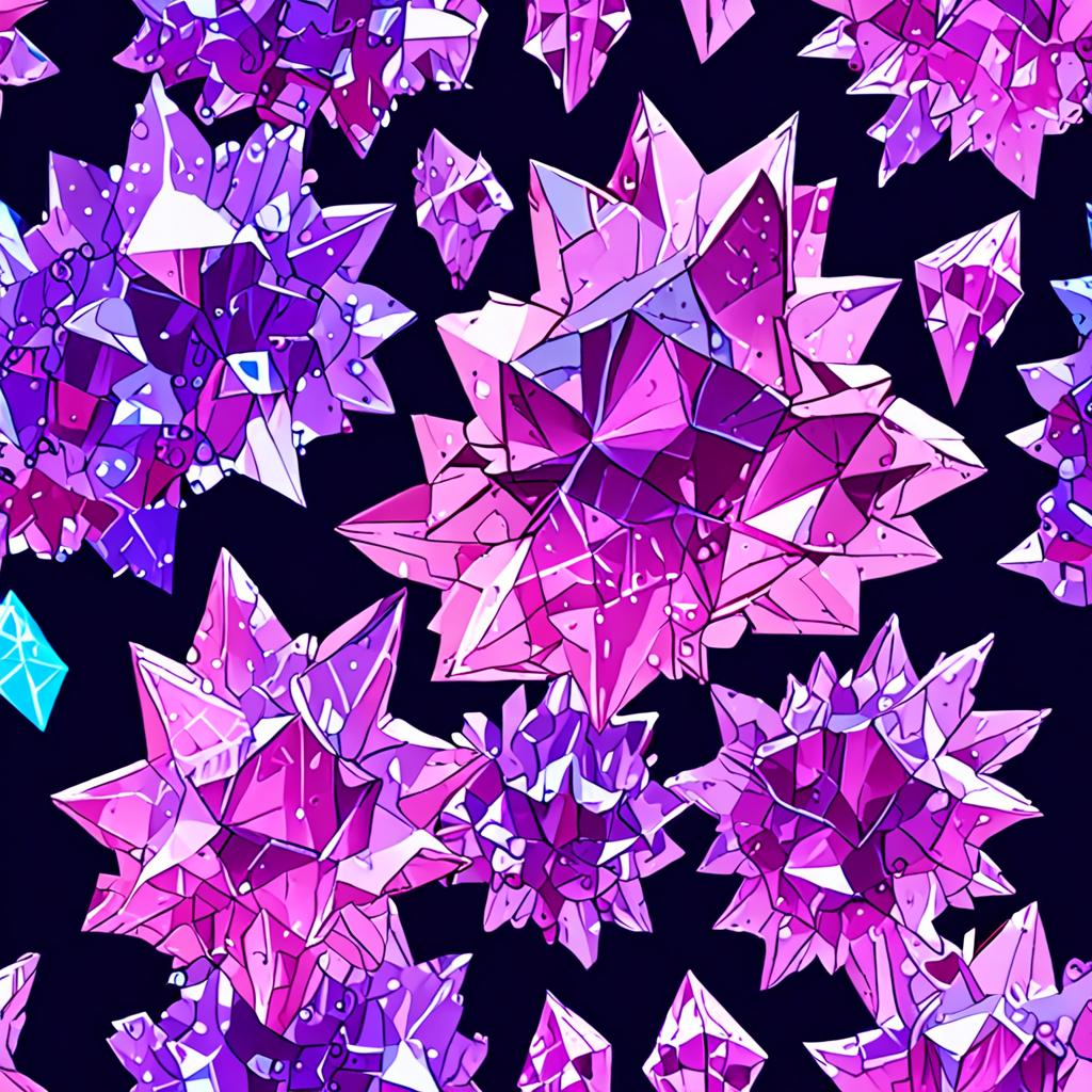 Crystalline Amethyst Crystal Cluster With Soft Bioluminescent Speckles Scattered Texture Pack
