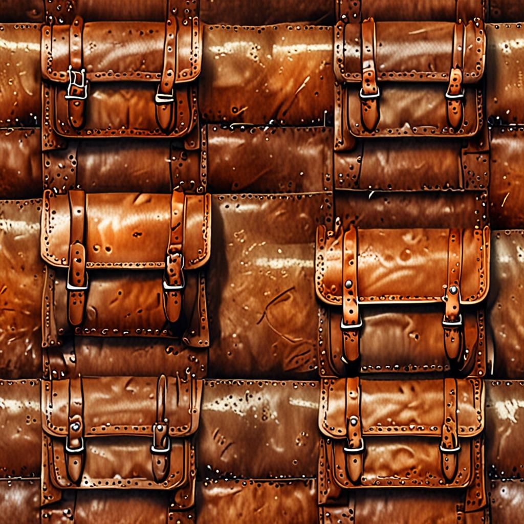 Supple Cracked Vintage Leather Satchel, Subtle Color Darkening At The Edges Texture Pack