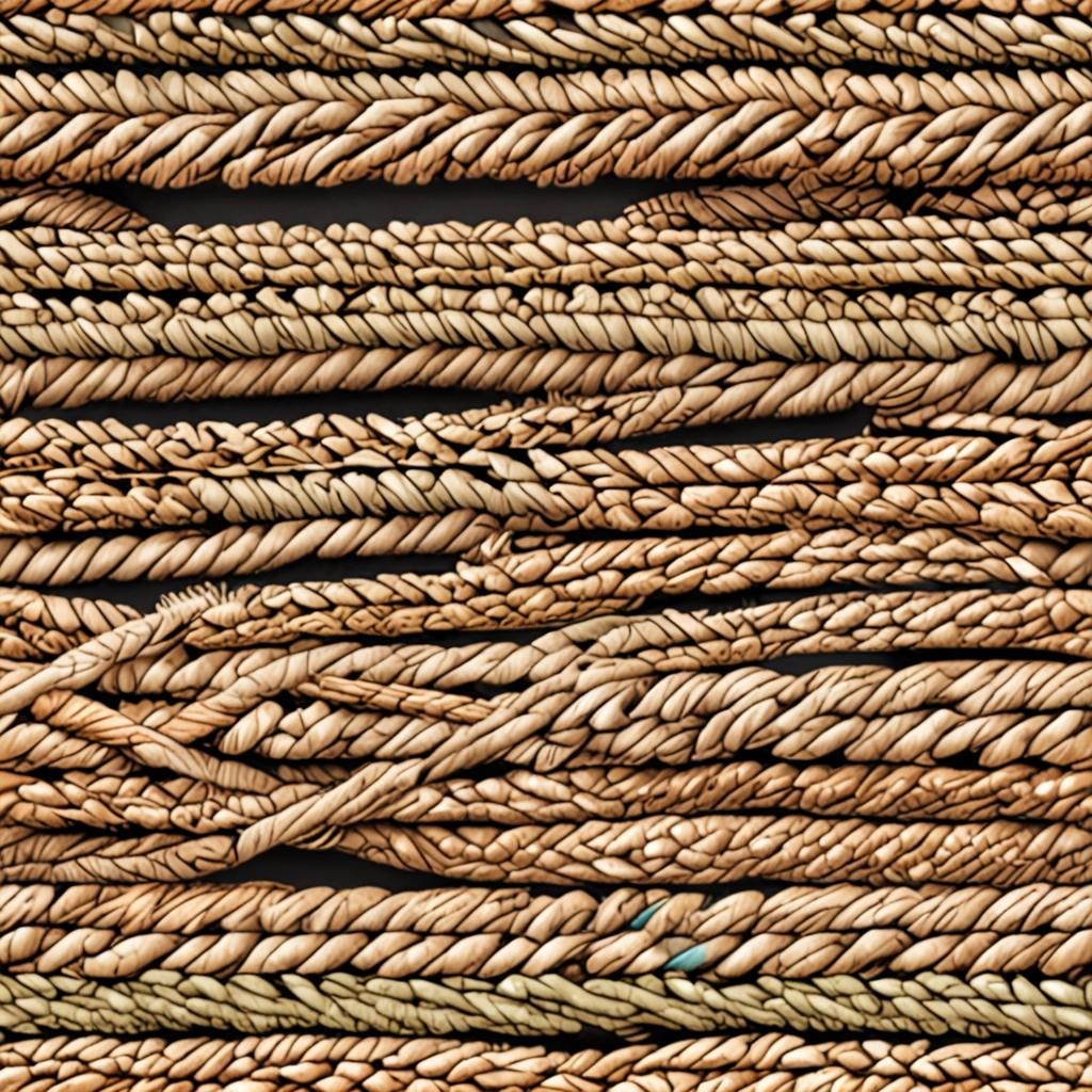Weathered Coiled Hemp Rope In A Coastal Fishing Village, Subtle Color Variation Texture Pack