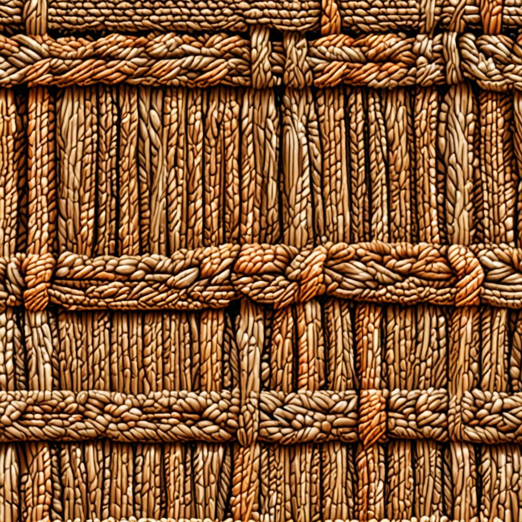 Coarse Braided Jute Rope, Sun-Faded Patches Across The Strands Texture Pack