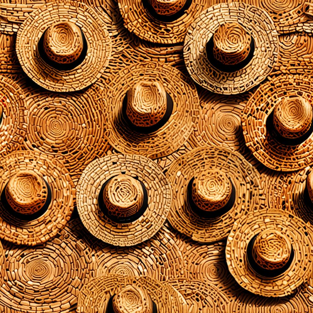 Sun-Bleached Woven Straw Hat Texture, A Coarse Natural Texture Throughout Texture Pack