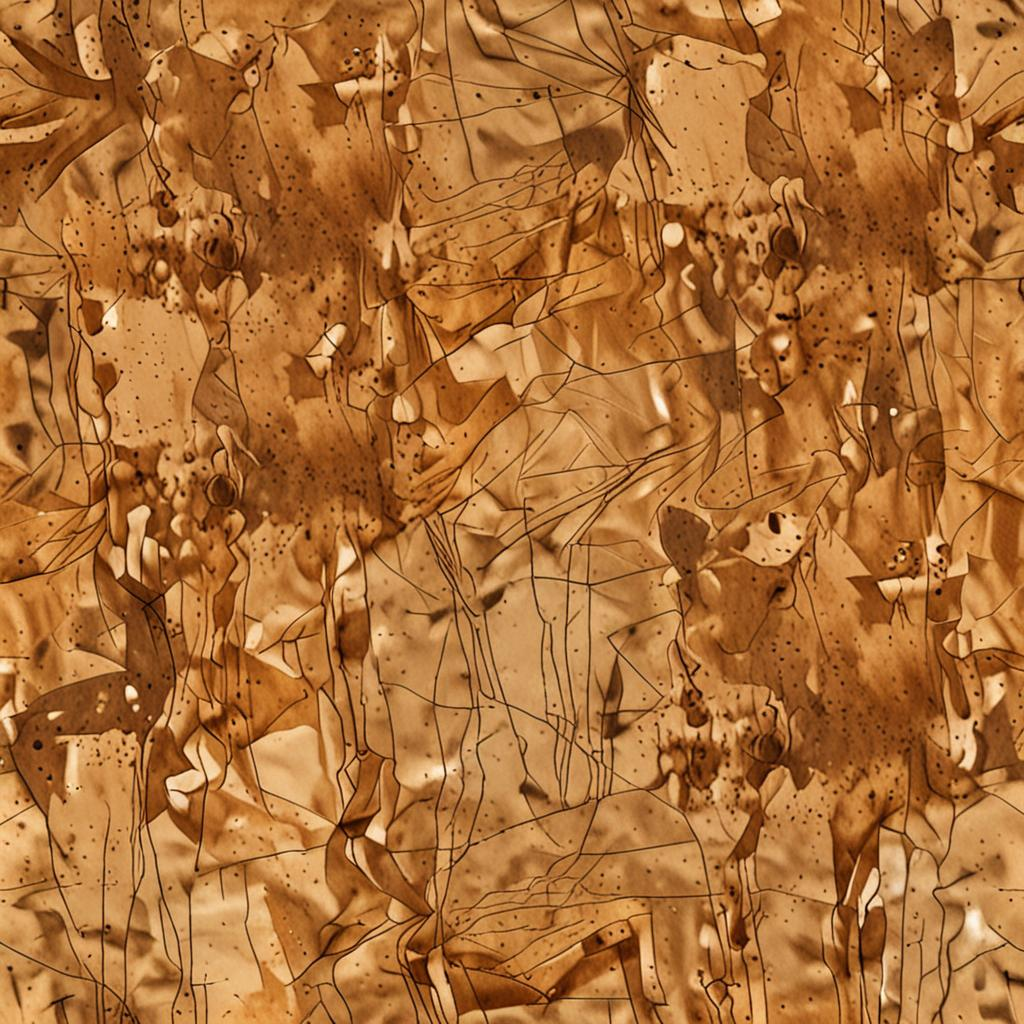 Water-Stained Crumpled Brown Paper In An Old Print Shop, Subtle Ink Smudges Acro Texture Pack