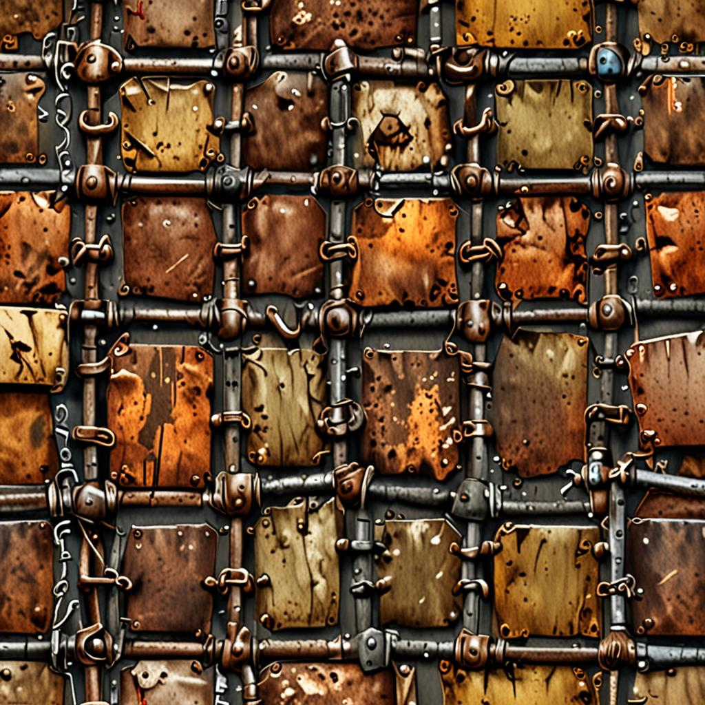 Oxidized Chain Links With A Patchwork Of Oxidation And Bare Metal And Sun-Bleach Texture Pack