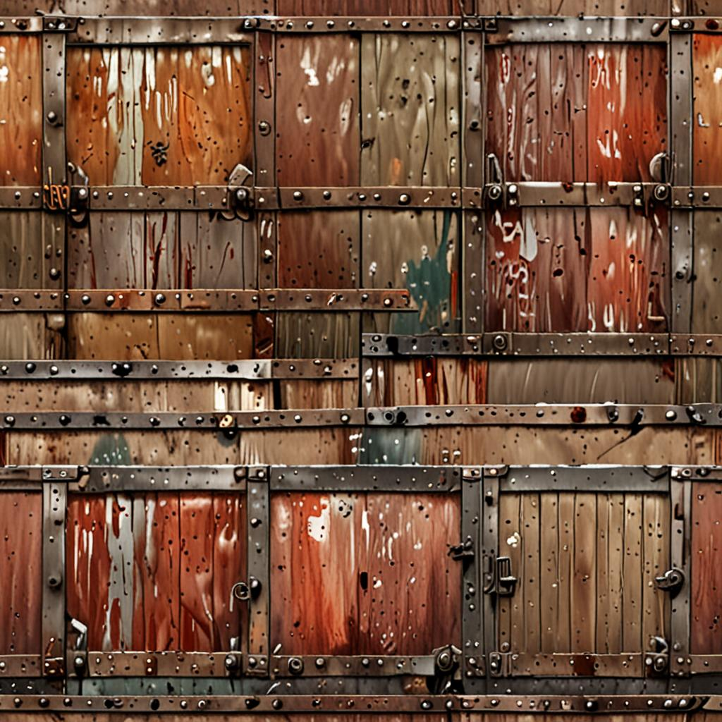 Grimy Peeling Painted Metal Door, Grease Stains Around The Fasteners Texture Pack
