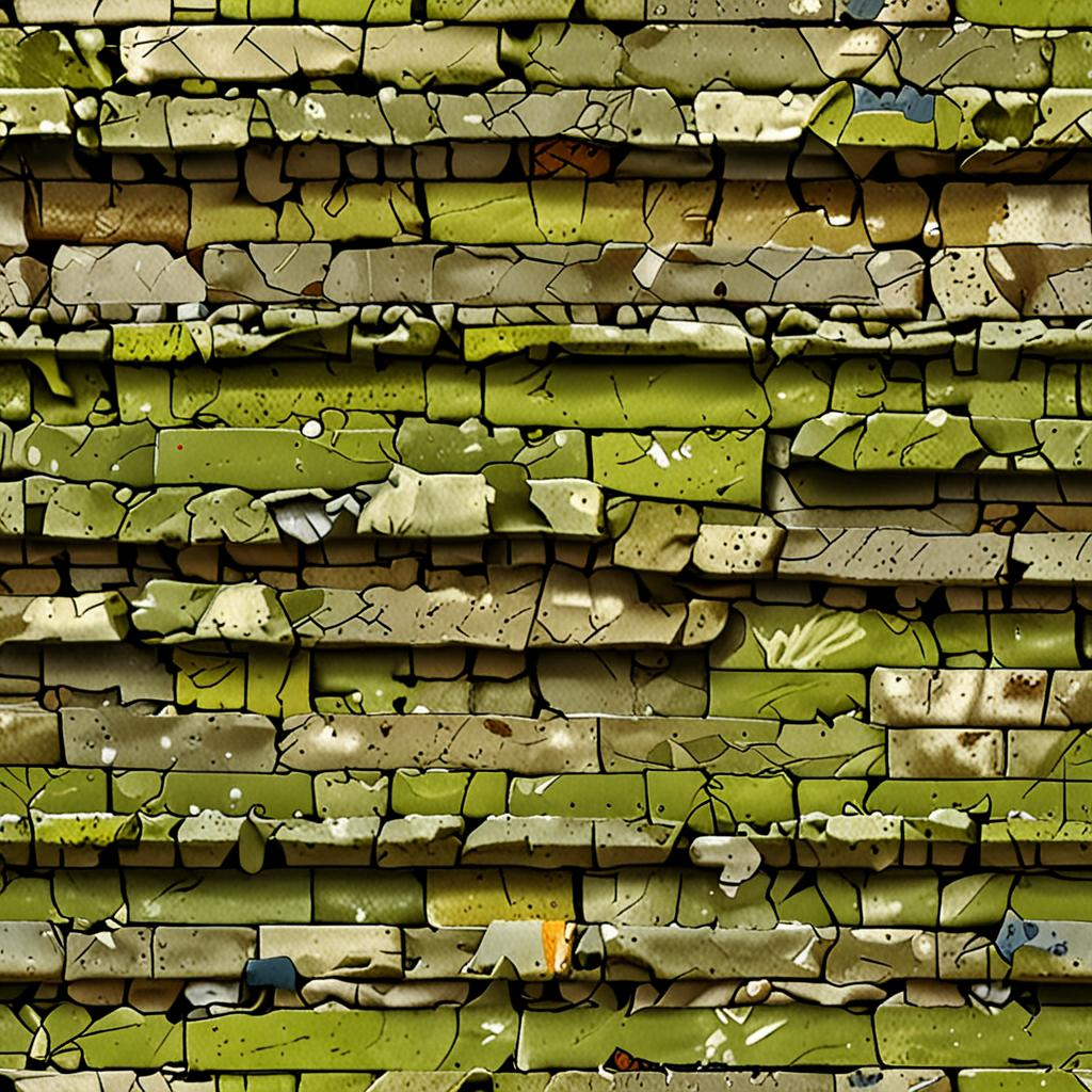 Cracked Textured Lime Plaster In An Abandoned Tenement Building, Moss Creeping A Texture Pack