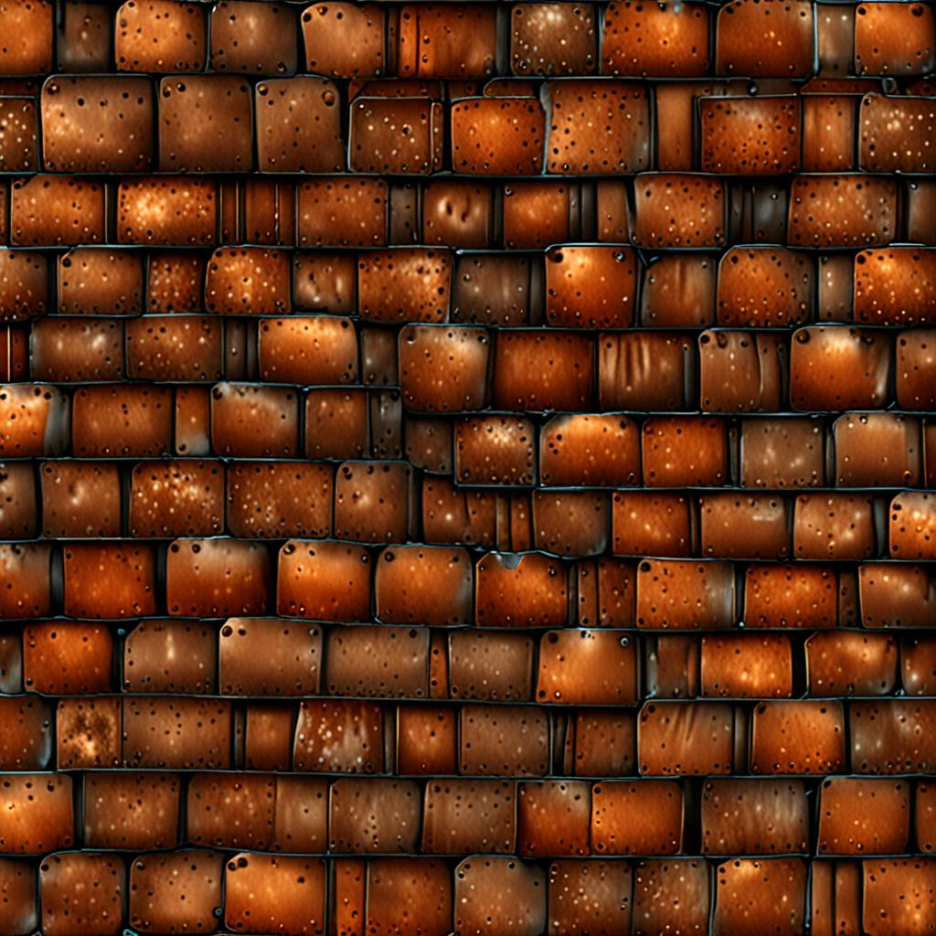 Hammered Patinated Copper Roofing, Visible Rivets In A Uniform Grid Pattern Texture Pack
