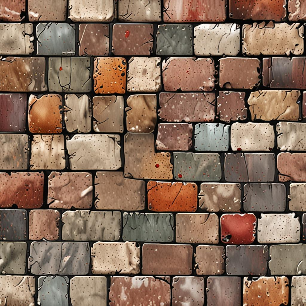 Cracked Subway Ceramic Tile, Efflorescence Bleeding Through The Mortar Texture Pack