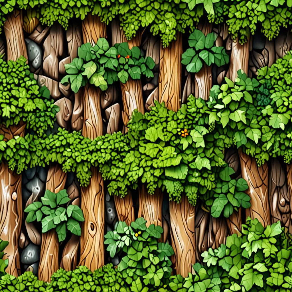 Frost-Dusted Moss-Covered Log In A Backyard Garden, Trailing Ivy Tendrils Reachi Texture Pack