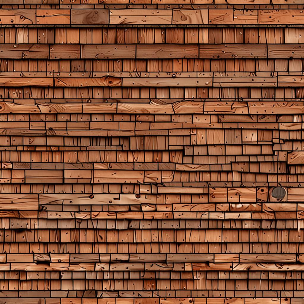 Rain-Soaked Cedar Shingle Wall, Patches Of Dark Discoloration From Moisture Texture Pack