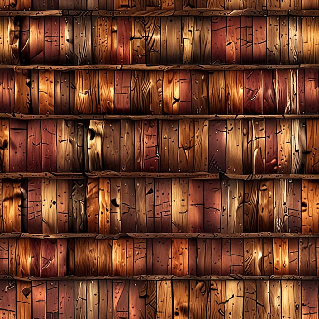Roughly Hewn Old Wine Barrel Stave In A Lakeside Cabin Porch, Patches Of Dark Di Texture Pack
