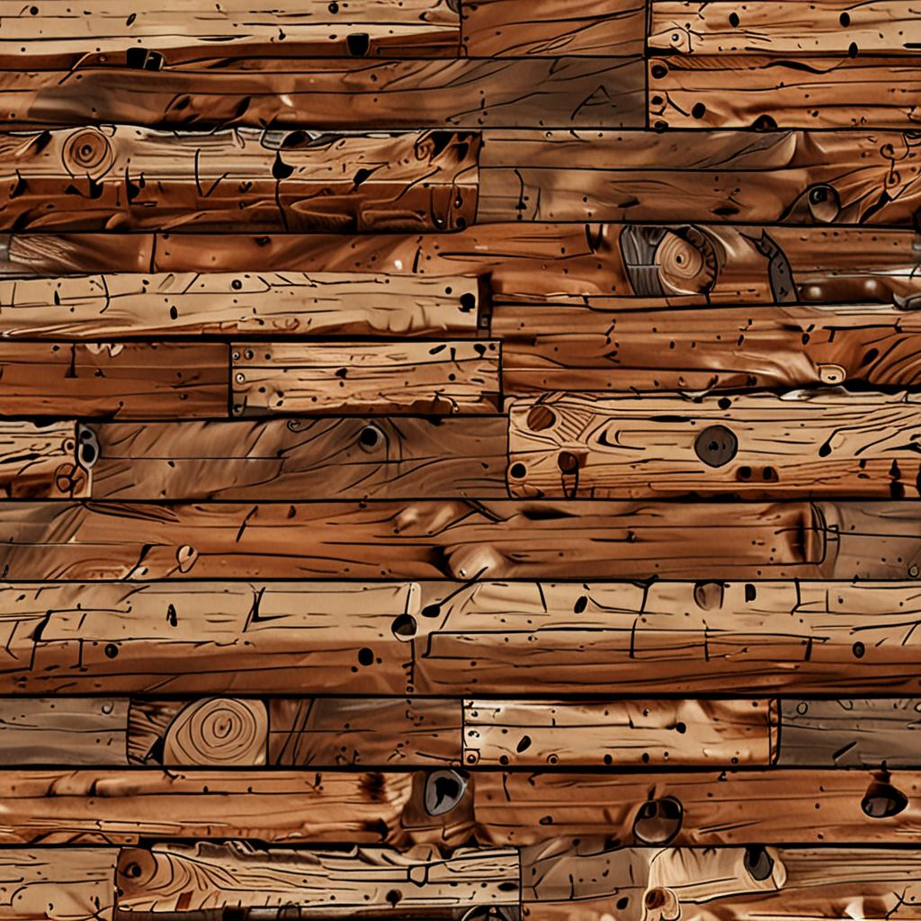 Peeling Railway Sleeper Timber In A Mountain Logging Camp, Faint Saw Marks From Texture Pack