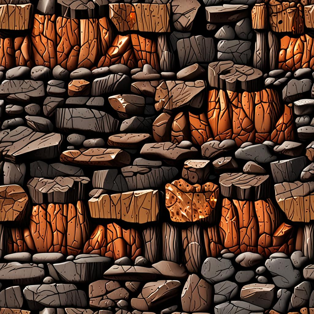 Volcanic Basalt Columns, Rough-Hewn And Deep Erosion Channels Cutting The Surfac Texture Pack
