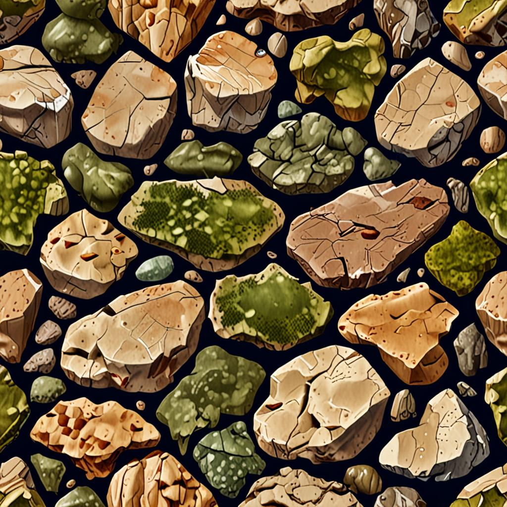 Sea-Eroded Sandstone Bedrock, Clumps Of Dry Moss Filling The Gaps, Small Fractur Texture Pack