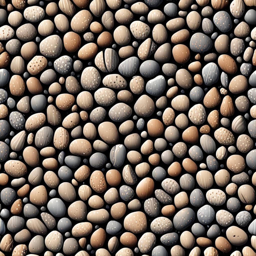 Wind-Rippled Pebble Beach Shoreline In An Old Rail Yard, A Web Of Shrinkage Crac Texture Pack