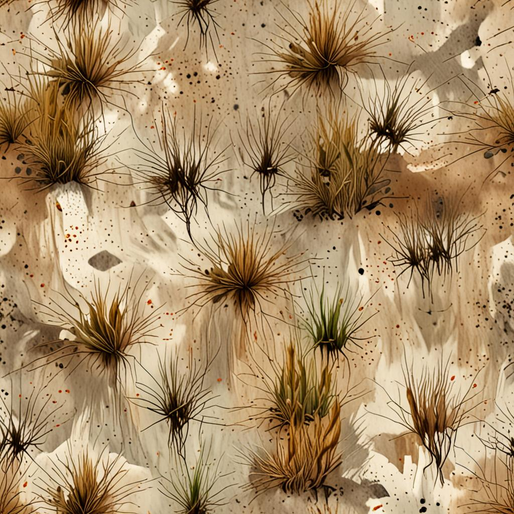 Brushed Concrete Slab, Crumbling And Scattered Tufts Of Dry Grass Pushing Throug Texture Pack