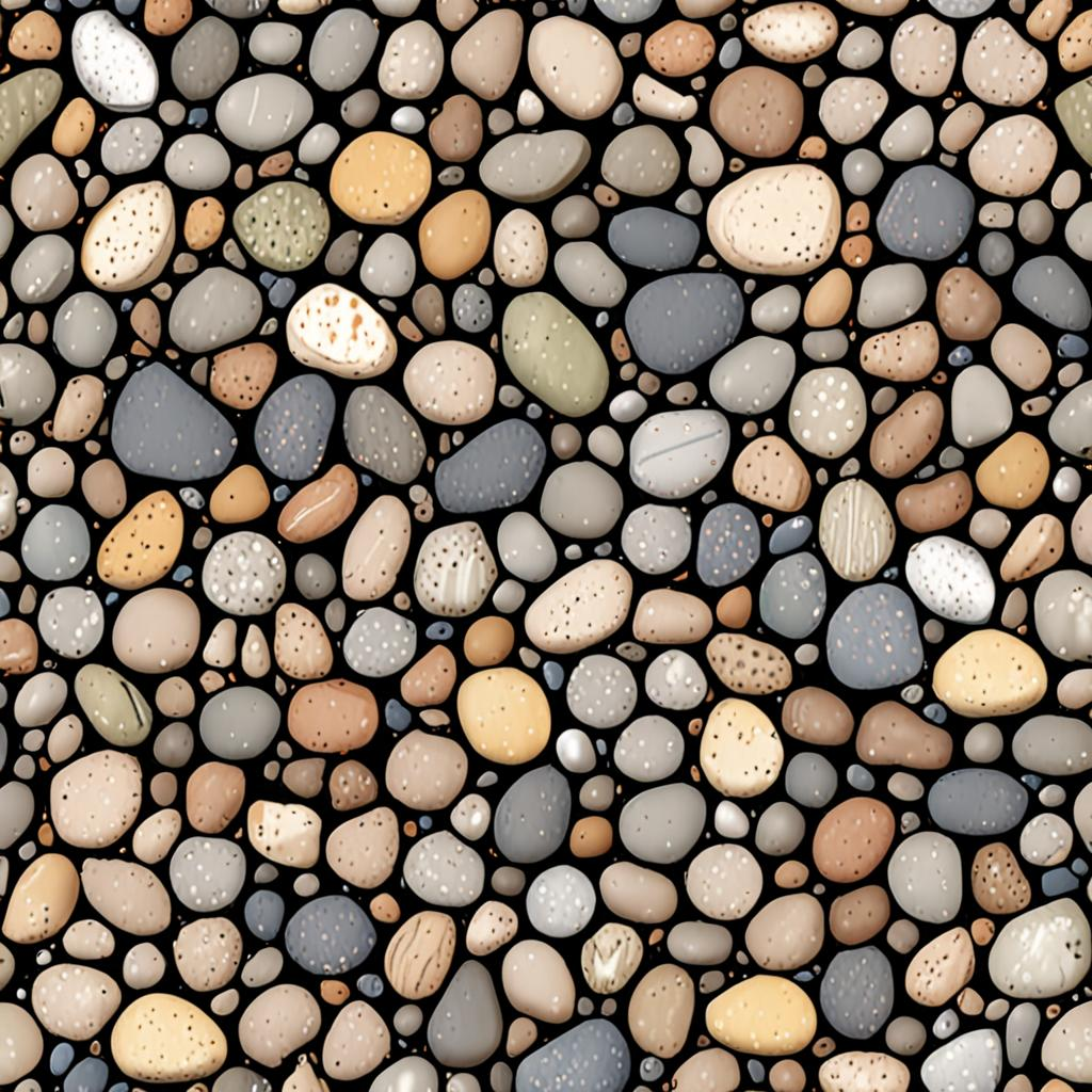 Pebble Beach Shoreline Found In An Old Rail Yard, Sunbaked, Small Puddles Collec Texture Pack