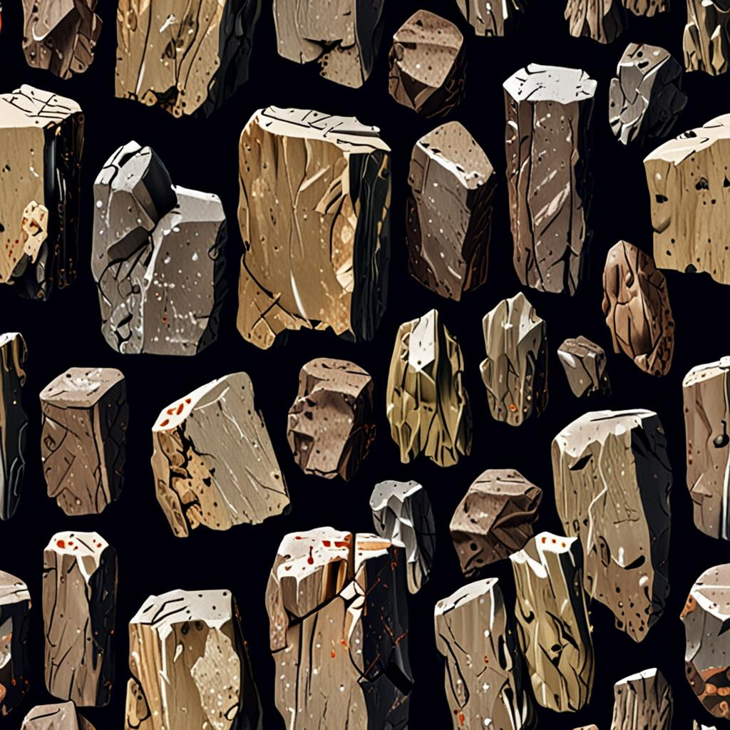Close-Up Of Frost-Heaved Volcanic Basalt Columns, Worn Rounded Edges On Every St Texture Pack