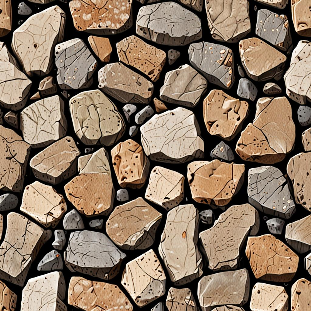 Sun-Bleached Rough-Cut Granite Blocks With Deep Erosion Channels Cutting The Sur Texture Pack