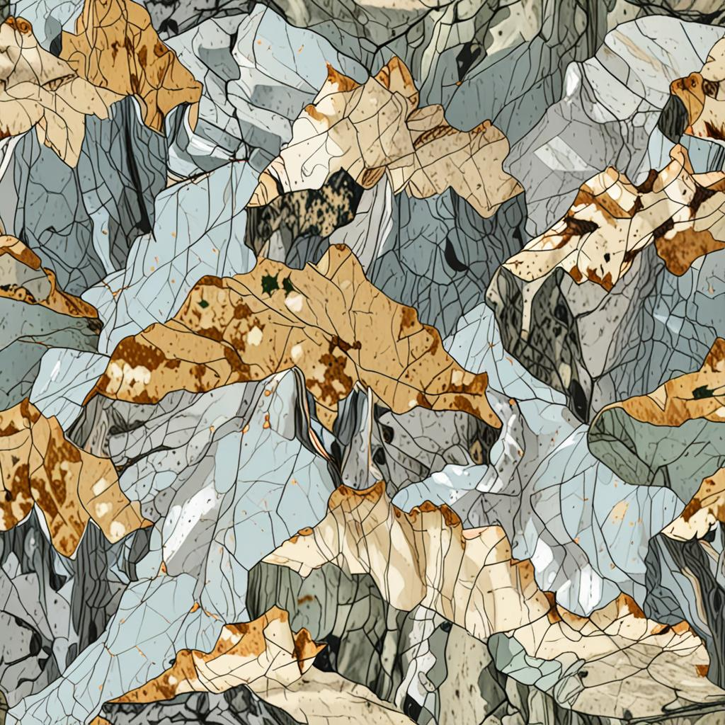 Lichen-Spotted Veined Marble Slab In An Alpine Mountain Pass, A Network Of Hairl Texture Pack
