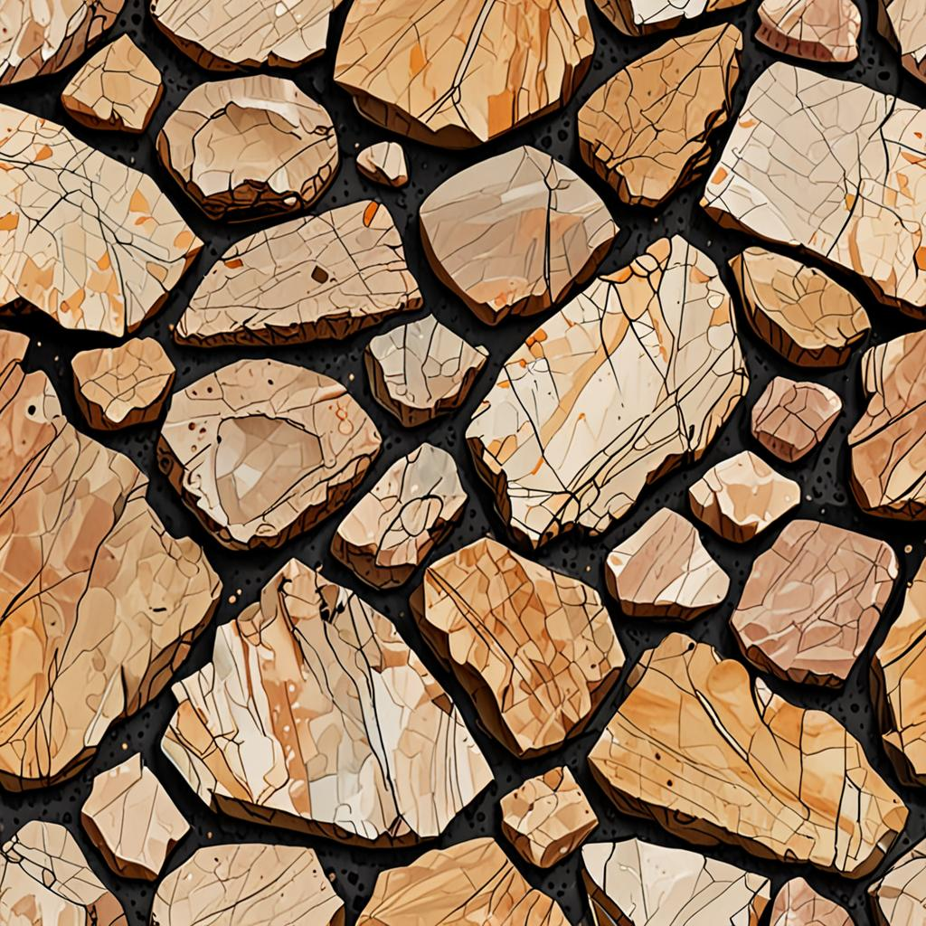 Sun-Bleached Quartzite Outcrop With Dirt Collecting In The Crevices And A Networ Texture Pack