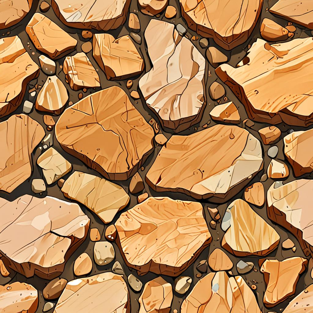 Polished Sandstone Bedrock, Shallow Puddled Water Pooling In Low Spots, Natural Texture Pack