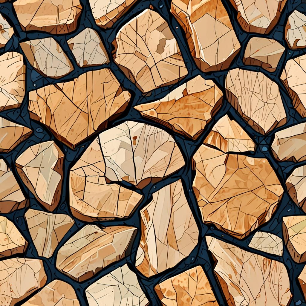 Sea-Eroded Quartzite Outcrop With Small Fractures Radiating Outward And A Thin C Texture Pack