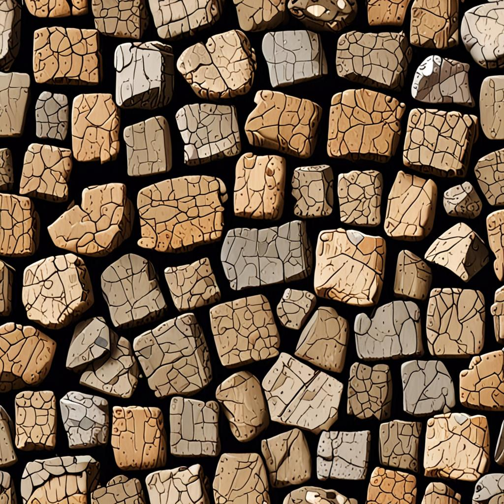 Ashlar Limestone Blocks Found In A Medieval Castle Courtyard, Storm-Battered, Pe Texture Pack