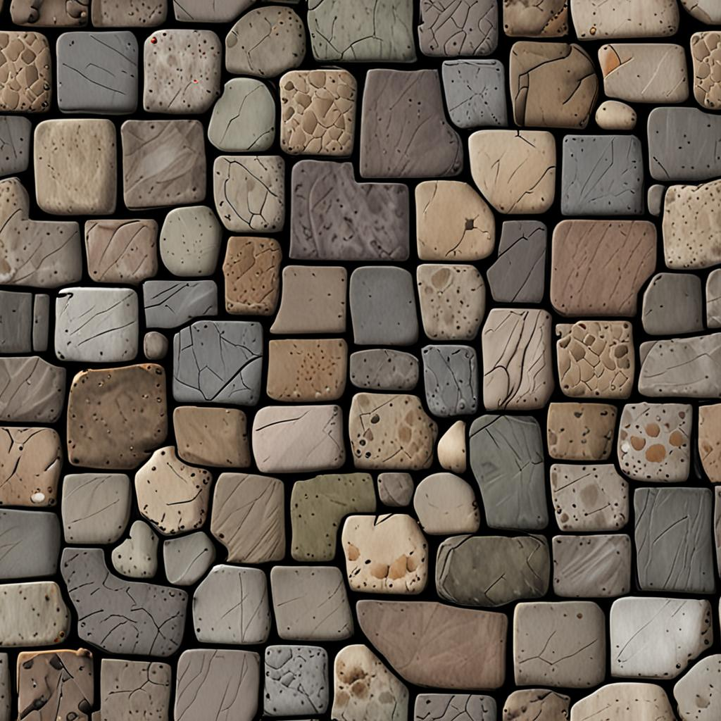 Weathered Slate Tiles, Sandblasted And A Network Of Hairline Cracks, Pebbles Pre Texture Pack